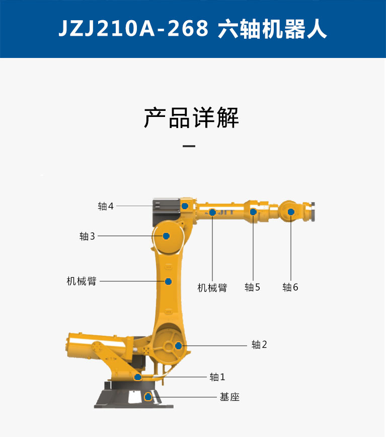 JZJ210A-268 自动化工业机械手臂 6轴冲压机器人