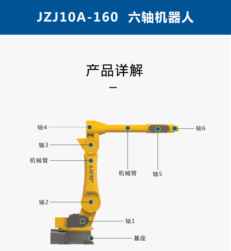 九众九机器人有限公司JZJ10A-160载荷10Kg 上下料机器人6轴机械手