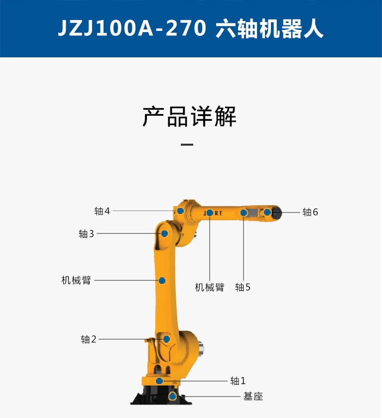 九众九机器人有限公司JZJ100A-270 100Kg六轴车床上下料机器人